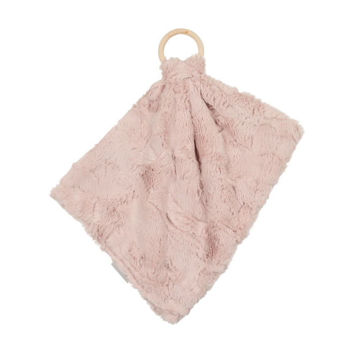 Peluche Bébé Mini Lux Fur Lovey With Wooden Teether