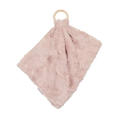 Peluche Bébé Mini Lux Fur Lovey With Wooden Teether