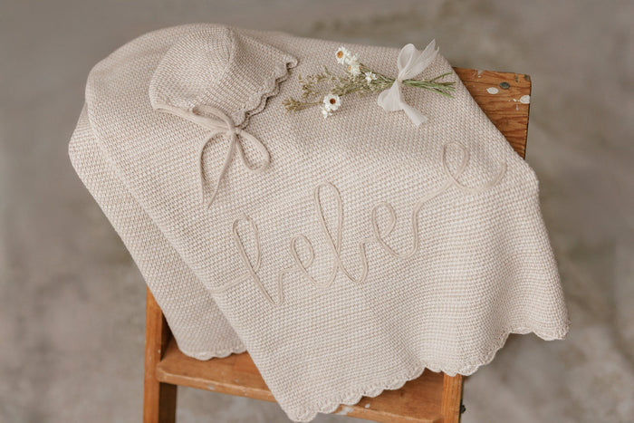 Peluche Scalloped Mélange Bebe Blanket