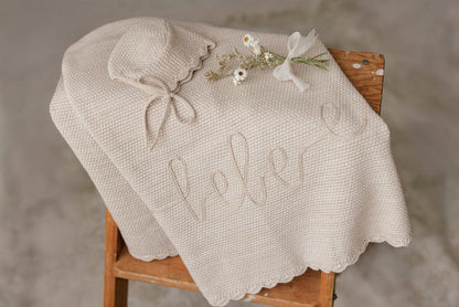 Peluche Scalloped Mélange Bebe Blanket
