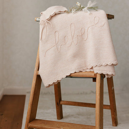 Peluche Scalloped Mélange Bebe Blanket