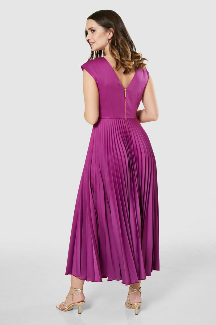 Penelope Pleated Dress (Purple)