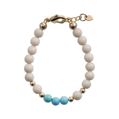 Dye Stone with Turquoise Beads / Size 3" - Newborn