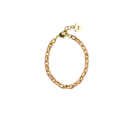 Enamel Pink and Gold Plated Links / Size 3" - Newborn