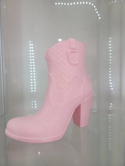 Pink Boot Makeup Brush Holder - Glamorous 3D-Printed Vanity Organizer - RFE Marketing Ventures