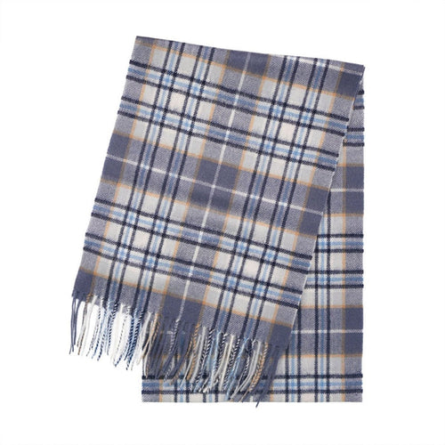 Premium 100% Pure Cashmere Wide Fringed Scarf - BROKEN GINGHAM - Heritage Of Scotland -