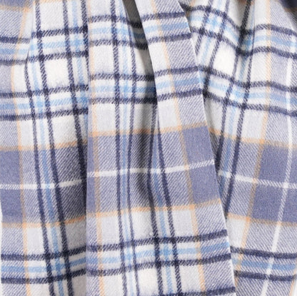 Premium 100% Pure Cashmere Wide Fringed Scarf - BROKEN GINGHAM - Heritage Of Scotland -