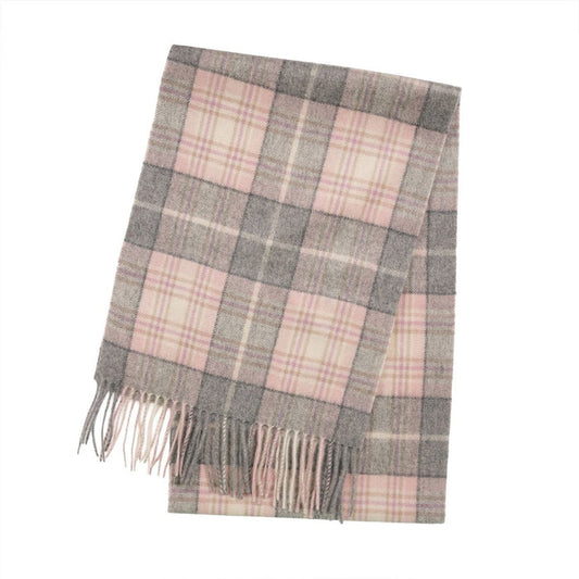 Premium 100% Pure Cashmere Wide Fringed Scarf - MACKELLAR PINK - Heritage Of Scotland -
