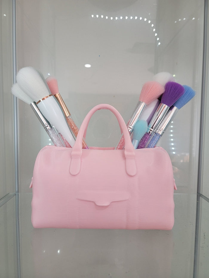 Pretty in Pink Duffel Bag Brush Holder - Ultimate Glam Organizer - RFE Marketing Ventures