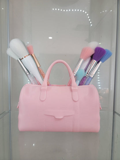 Pretty in Pink Duffel Bag Brush Holder - Ultimate Glam Organizer - RFE Marketing Ventures