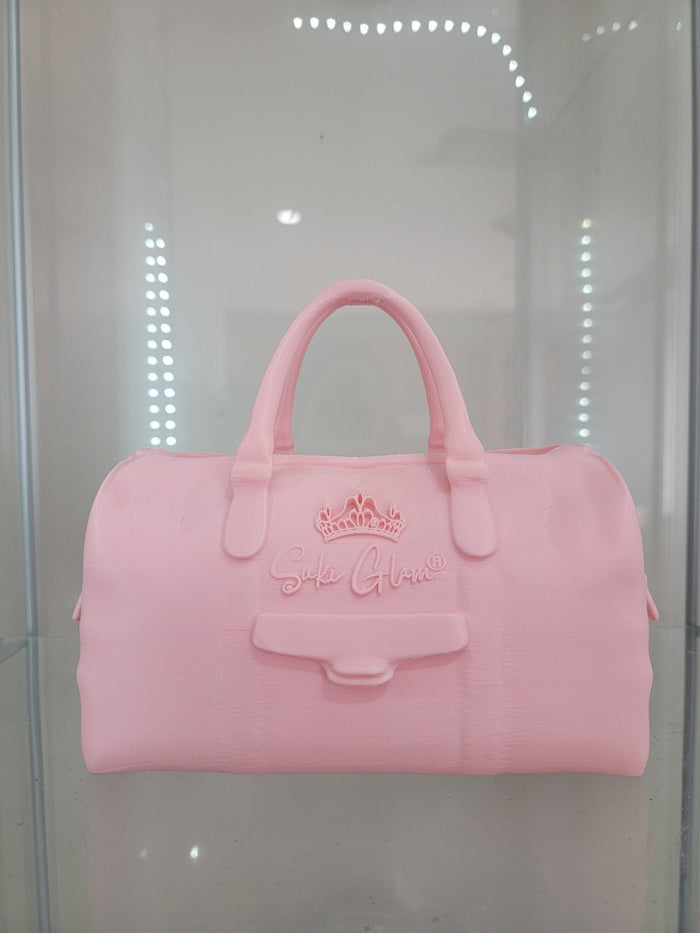 Pretty in Pink Duffel Bag Brush Holder - Ultimate Glam Organizer - RFE Marketing Ventures