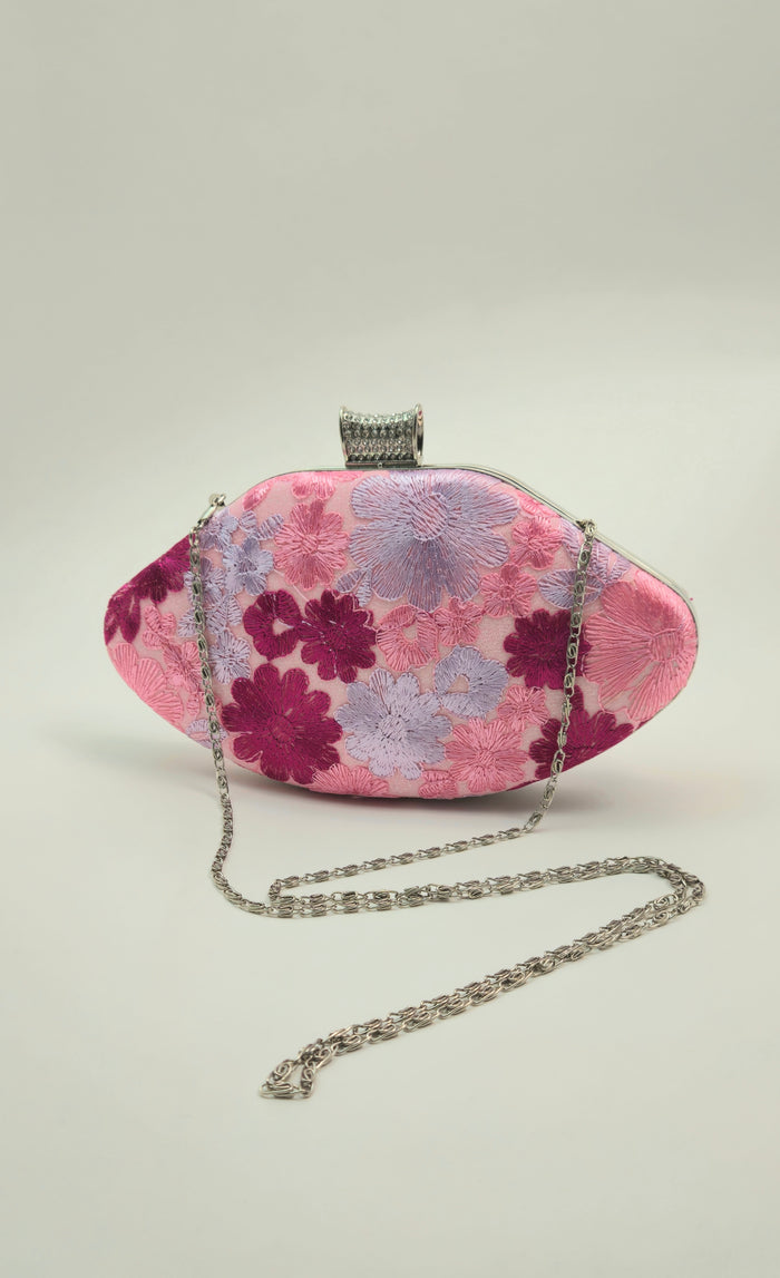 Priscilla Embroidered Clutch (Pink)