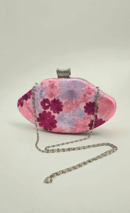 Priscilla Embroidered Clutch (Pink)