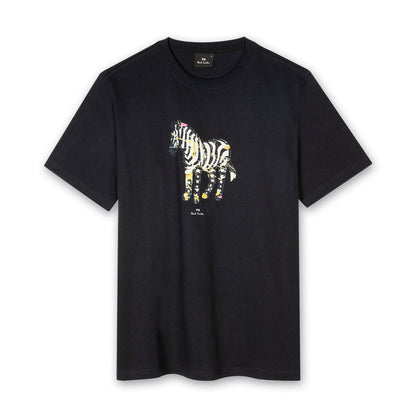 PS Paul Smith - 'Paint Splash Zebra' Print T-Shirt in Black - Nigel Clare