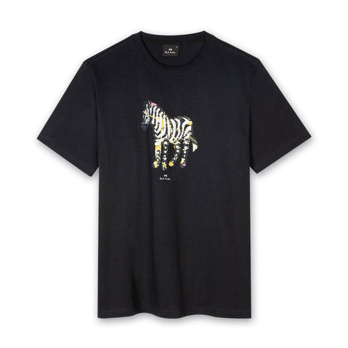 PS Paul Smith - 'Paint Splash Zebra' Print T-Shirt in Black - Nigel Clare