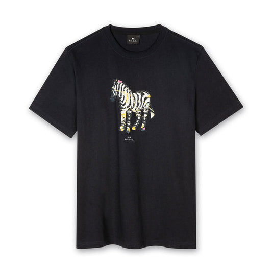 PS Paul Smith - 'Paint Splash Zebra' Print T-Shirt in Black - Nigel Clare