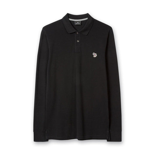 PS Paul Smith - Reg Fit LS Polo Shirt in Black - Nigel Clare