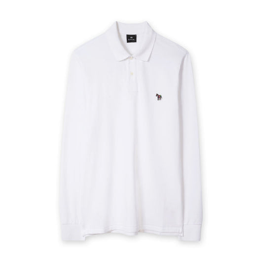 PS Paul Smith - Reg Fit LS Polo Shirt in White - Nigel Clare
