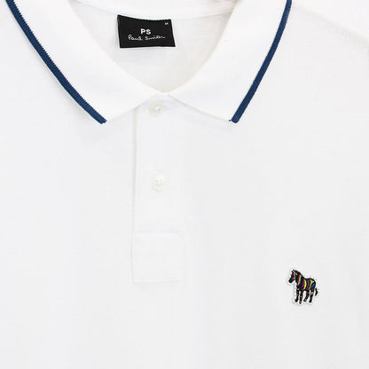 PS Paul Smith - Slim Fit LS Polo Shirt in White - Nigel Clare