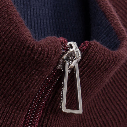 PS Paul Smith - Zip Neck Jumper in Burgundy - Nigel Clare