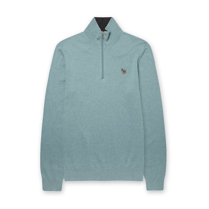 PS Paul Smith - Zip Neck Jumper in Duck Egg Blue - Nigel Clare