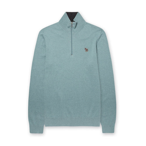PS Paul Smith - Zip Neck Jumper in Duck Egg Blue - Nigel Clare