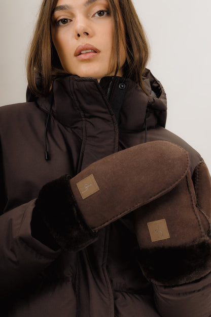Urban Pioneers Female Puglia Mittens GLOVES AND MITTENS CHOCOLATE BROWN