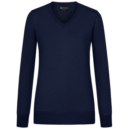 Giesswein V-Neck cotton Women - bleu océan 540