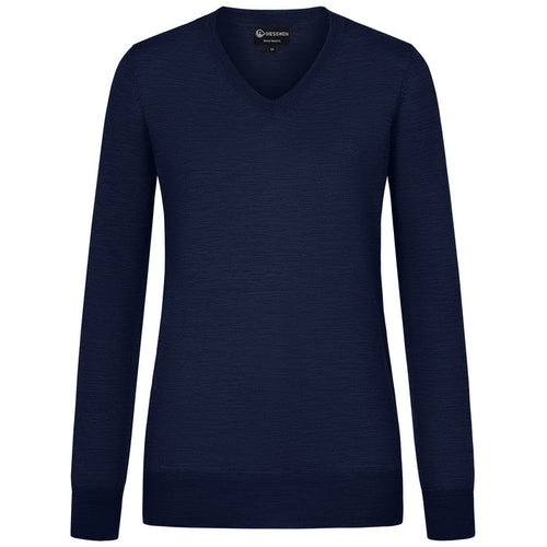Giesswein V-Neck cotton Women - bleu océan 540