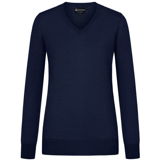 Giesswein V-Neck cotton Women - bleu océan 540