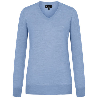 Giesswein V-Neck cotton Women - ciel bleu 519