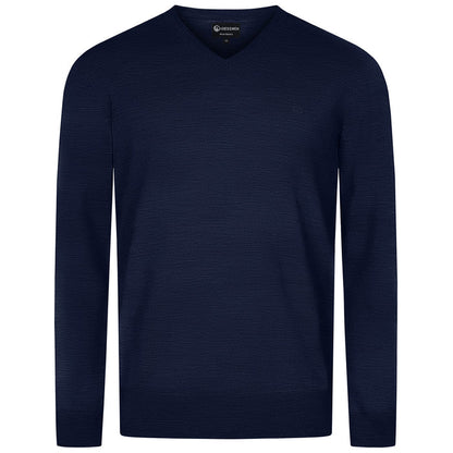 Giesswein V-Neck cotton Men - bleu océan 540
