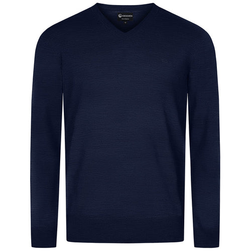 Giesswein V-Neck cotton Men - bleu océan 540