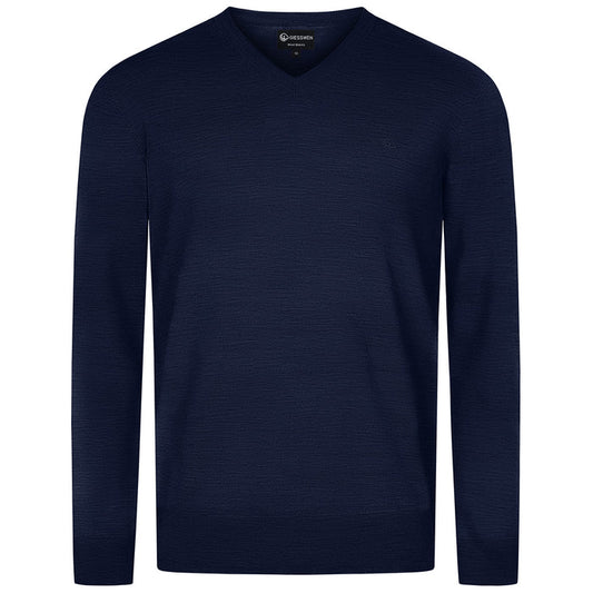 Giesswein V-Neck cotton Men - bleu océan 540