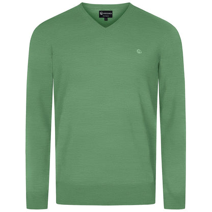 Giesswein V-Neck cotton Men - foin vert 405