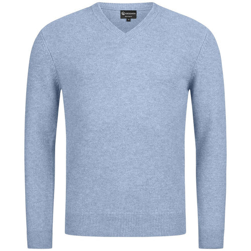Giesswein Pullover Wool V-Neck M - ciel bleu 519