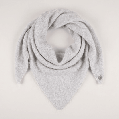 Pure Brushed Luxury Cashmere Triangle Head Scarf - RAIN - Heritage Of Scotland -