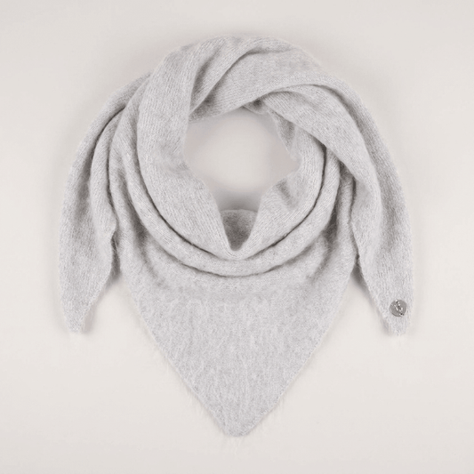 Pure Brushed Luxury Cashmere Triangle Head Scarf - RAIN - Heritage Of Scotland -