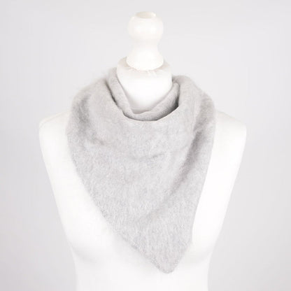 Pure Brushed Luxury Cashmere Triangle Head Scarf - RAIN - Heritage Of Scotland -