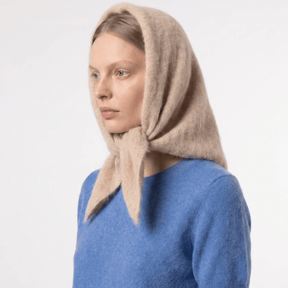 Pure Brushed Luxury Cashmere Triangle Head Scarf - REED - Heritage Of Scotland -