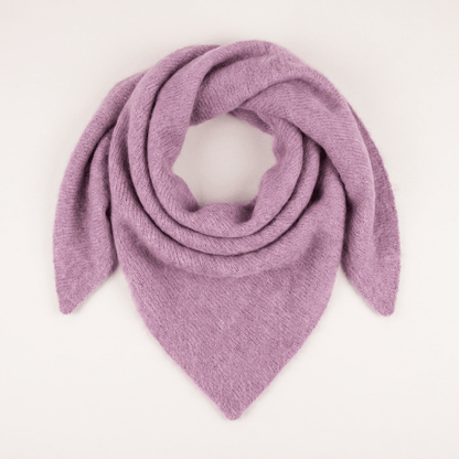 Pure Brushed Luxury Cashmere Triangle Head Scarf - VIOLET - Heritage Of Scotland -