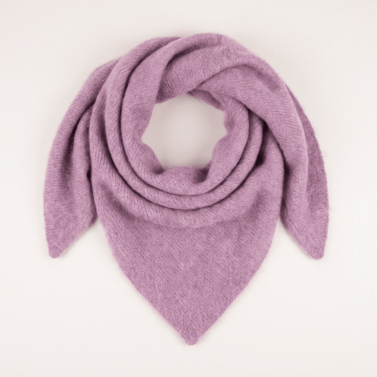 Pure Brushed Luxury Cashmere Triangle Head Scarf - VIOLET - Heritage Of Scotland -