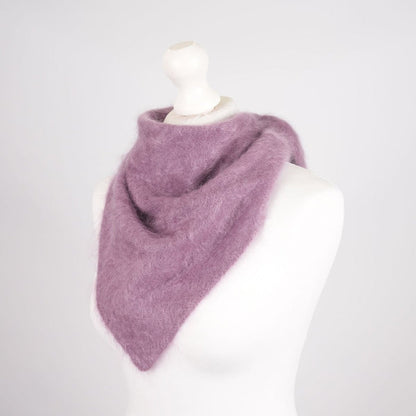 Pure Brushed Luxury Cashmere Triangle Head Scarf - VIOLET - Heritage Of Scotland -