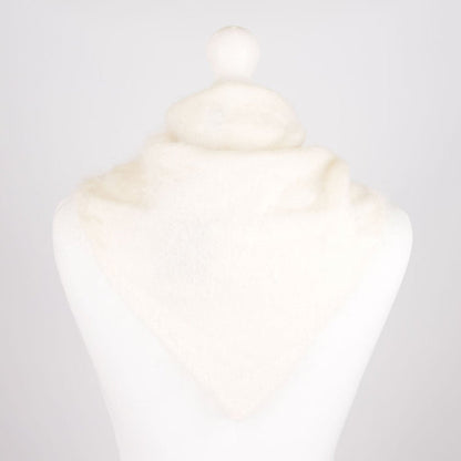 Pure Brushed Luxury Cashmere Triangle Head Scarf - WHITE - Heritage Of Scotland -