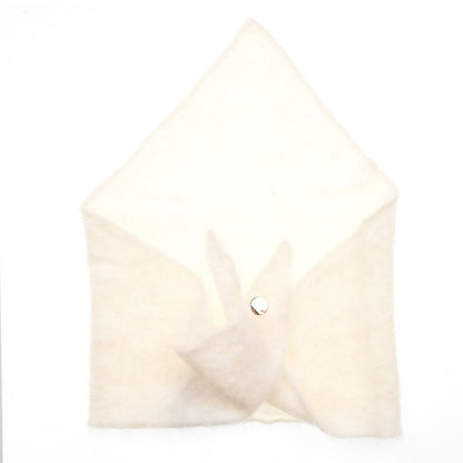 Pure Brushed Luxury Cashmere Triangle Head Scarf - WHITE - Heritage Of Scotland -