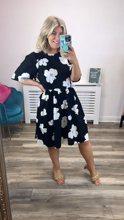 Quinn Smock Dress (Black)