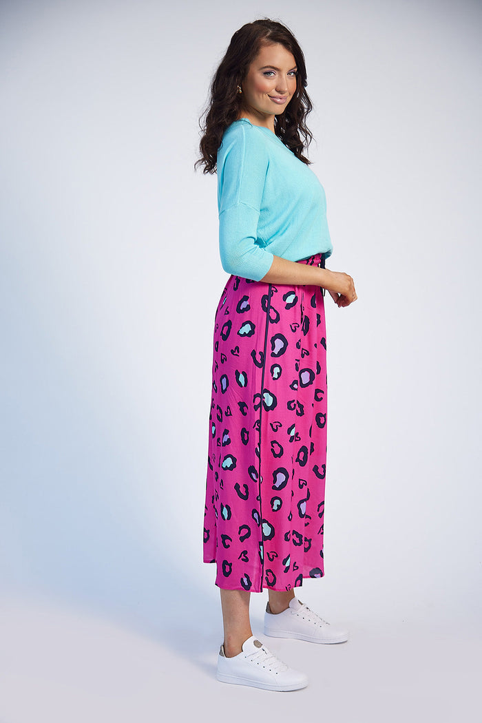 Rachel Maxi Skirt (Pink Print)