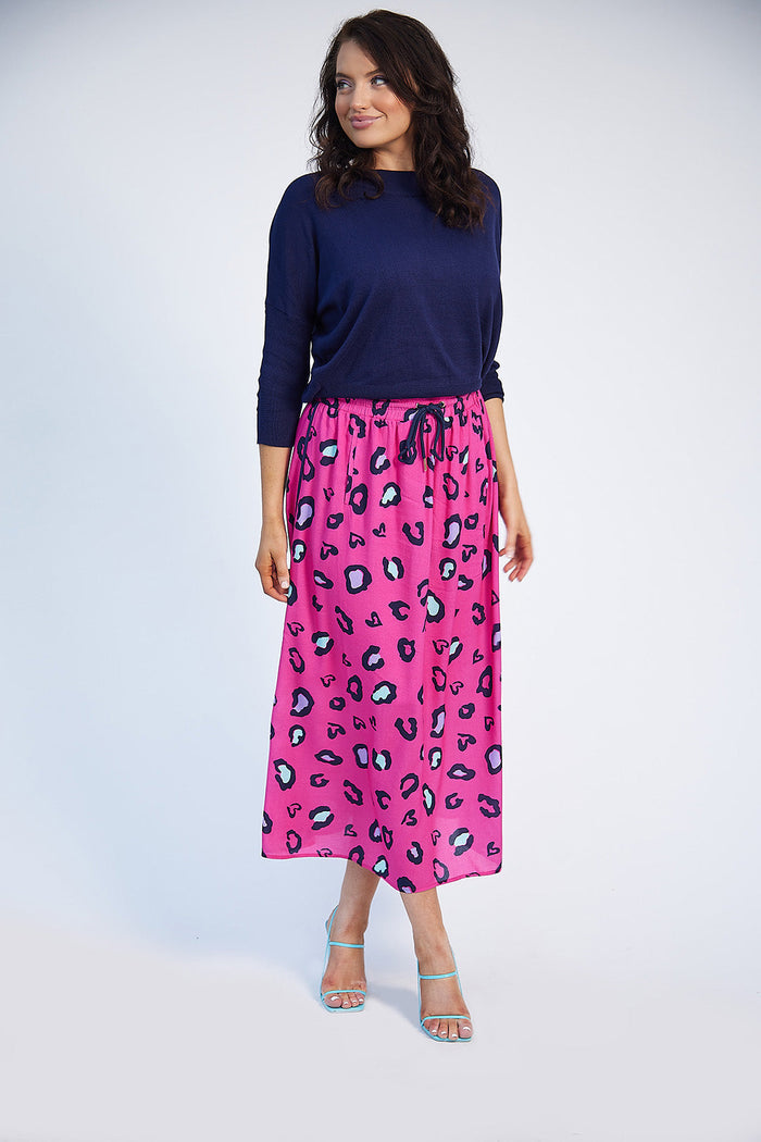 Rachel Maxi Skirt (Pink Print)