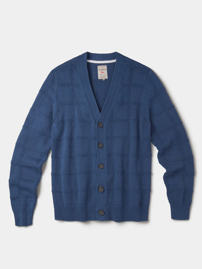 Aubin Washed Indigo Rainham Cotton Stitch Detail Cardigan | Cardigan
