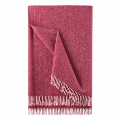 Recycled Wool Herringbone Blanket with Fringe - Soft Warm Throw - EMINENCE - Heritage Of Scotland -